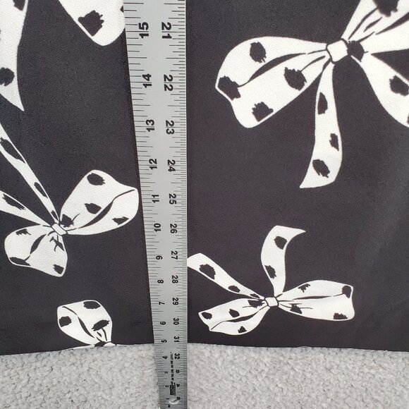 Banana Republic Women's Black White Bow Print Shift 3/4 Sleeve Dress Size 4 - Picture 7 of 11